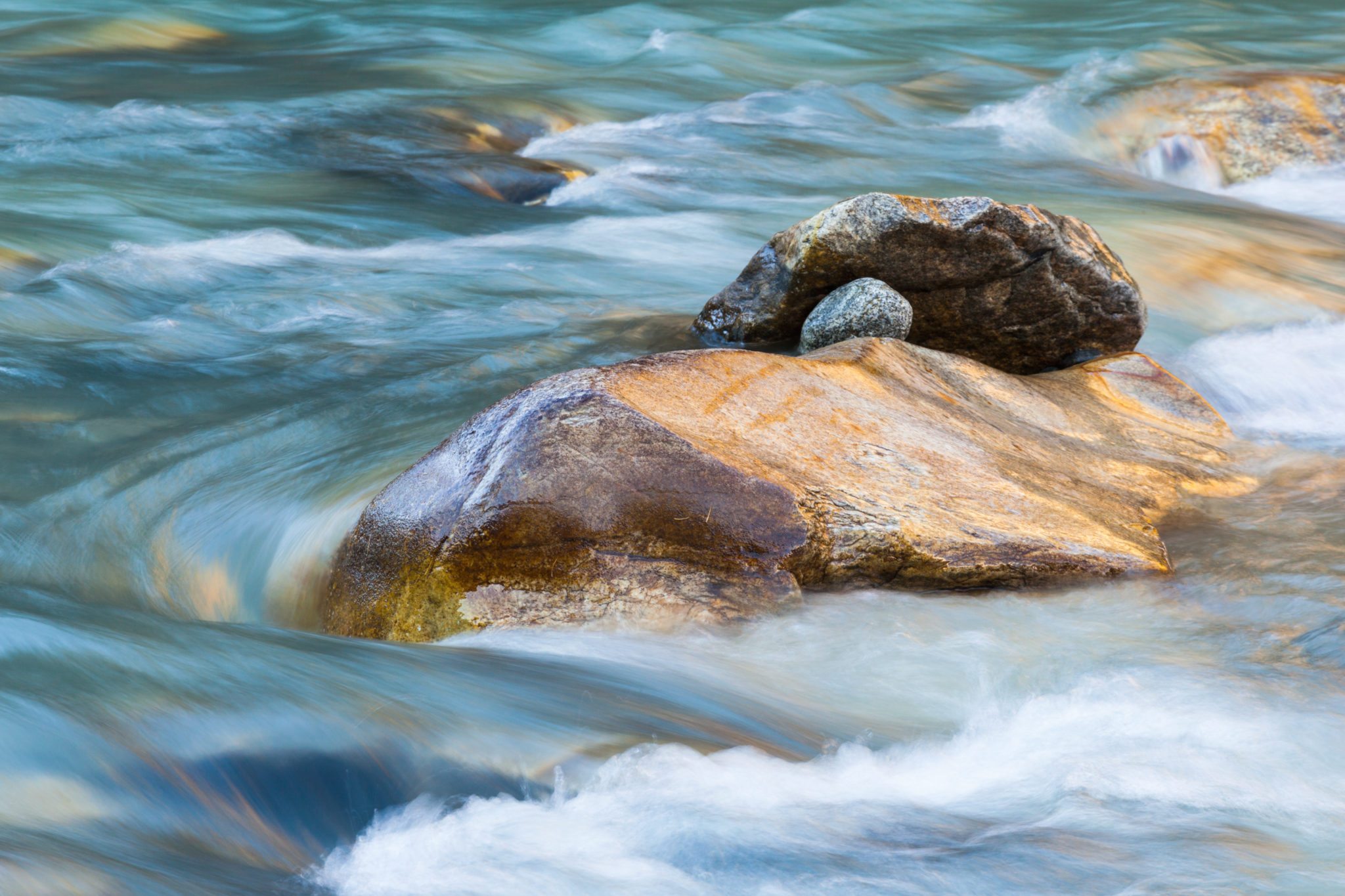 Rocks in a rapid river